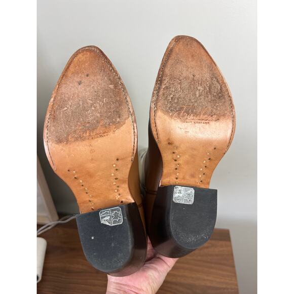 Preowned Fraulein Roadrunner Cowboy Almond Shape Toe Calf Leather Boot - Picture 9 of 11